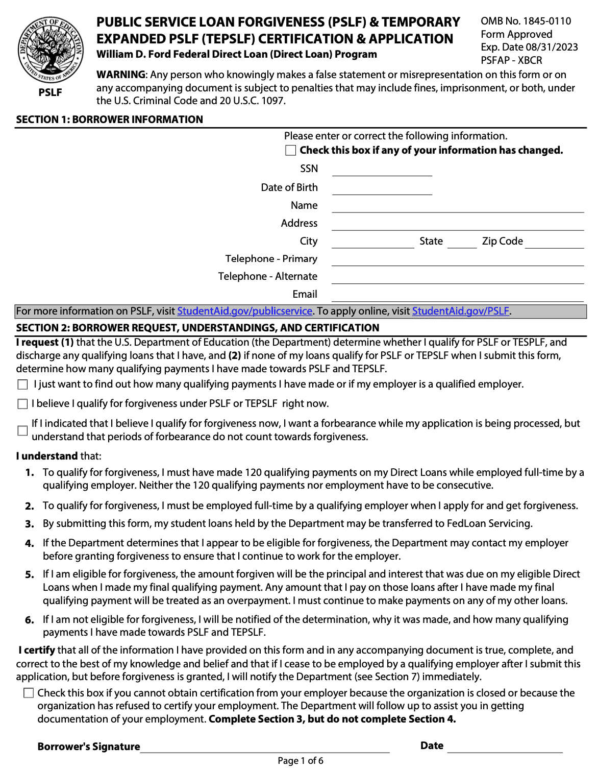 TEPSLF Form