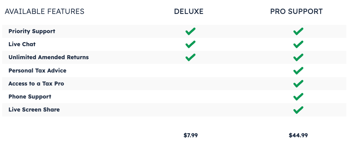 TaxHawk Feature Comparison